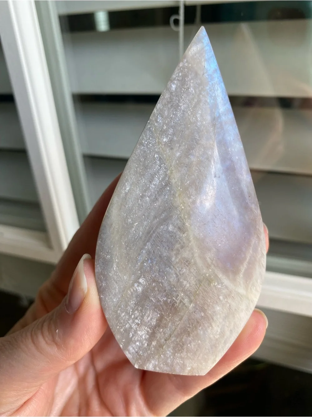🌙💙 4” Blue Flash Moonstone Teardrop — A TRUE STATEMENT PIECE! 💙🌙